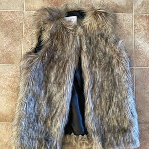 WORN ONCE! Girls Faux Fur Vest!
